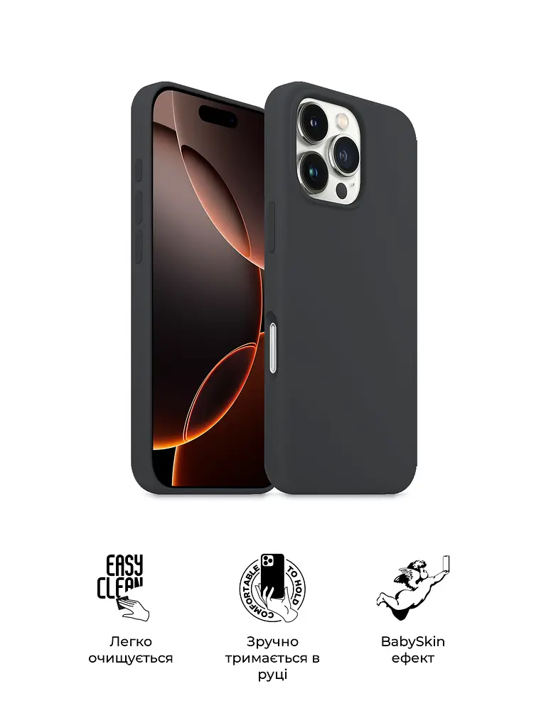 Силиконовый чехол для Apple iPhone 16 Pro, ICON2 Case, черный, противоударный, панель, защита всего корпуса, матовая поверхность Soft Touch, выступает над дисплеем, совместим с защитными стеклами и пленками, с микрофиброй, ArmorStandart (ARM78631) - фото 3