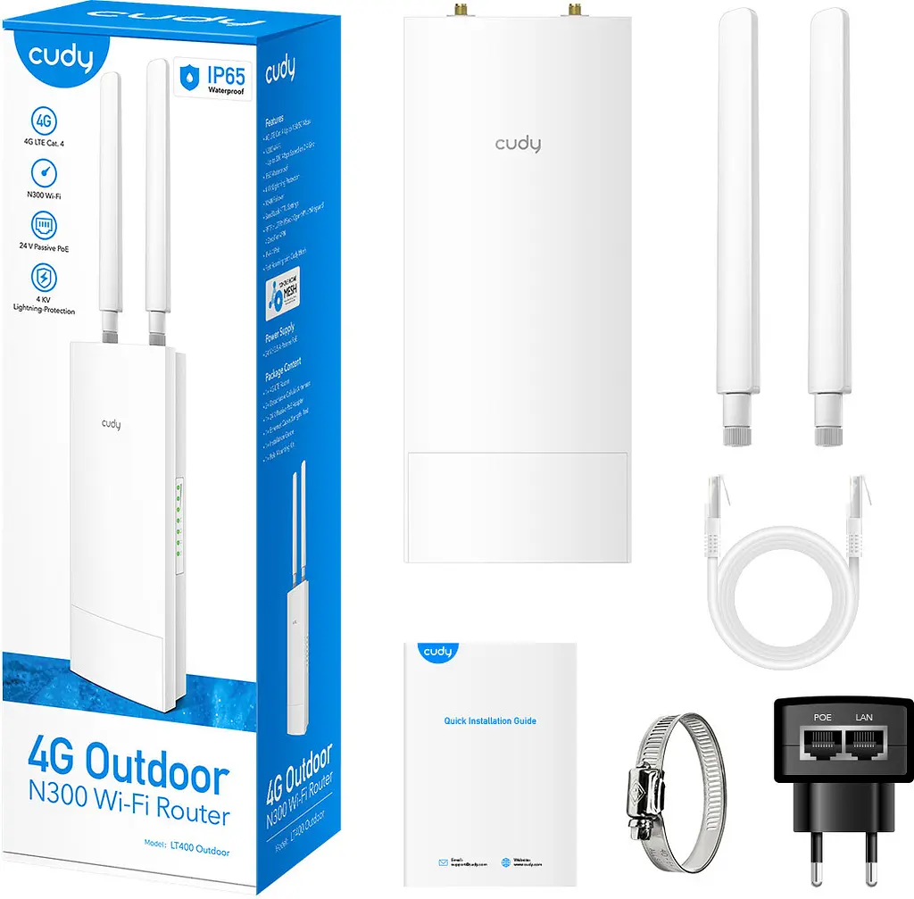 Маршрутизатор Cudy LT400 Outdoor, 4G LTE Cat 4 N300 Wi-Fi Router - фото 5