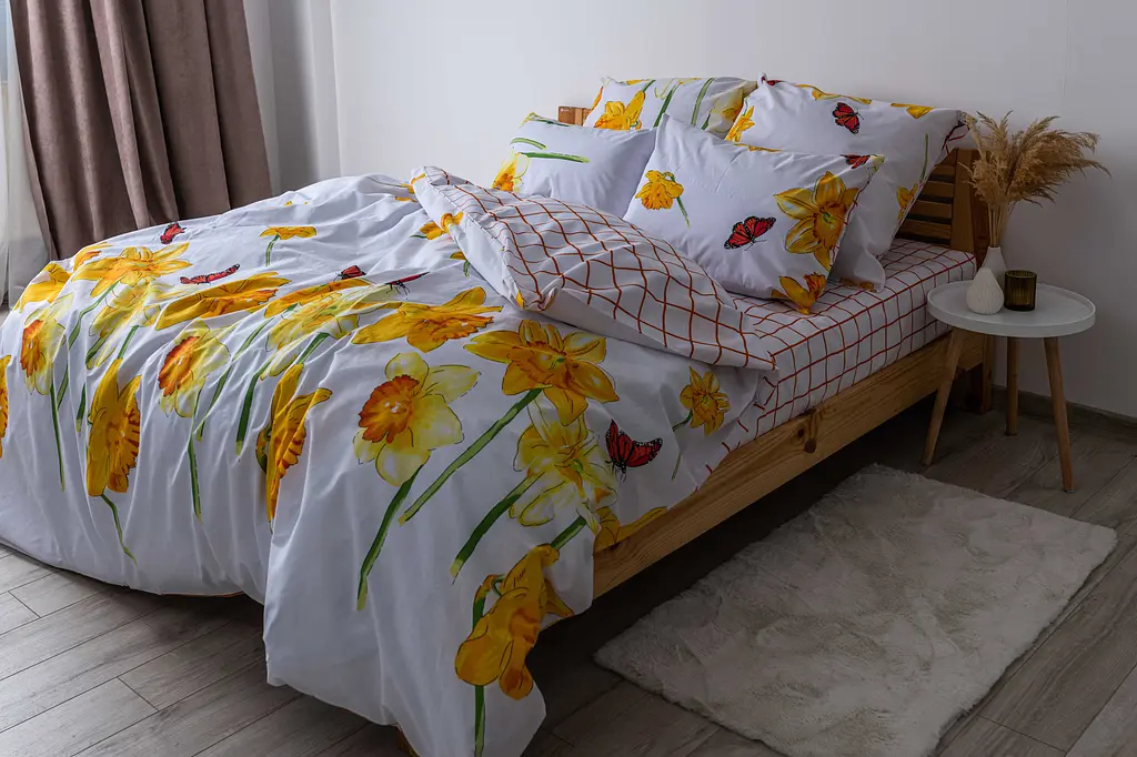 Комплект постільної білизни ТЕП Soft dreams 716 Нарцис полуторний білий з жовтим (2-03857_25900) - фото 2