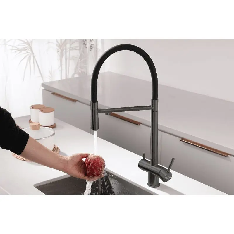 Графитовый смеситель с подключением к фильтрованной воде нержавеющий Nett GFGr-56 - фото 6