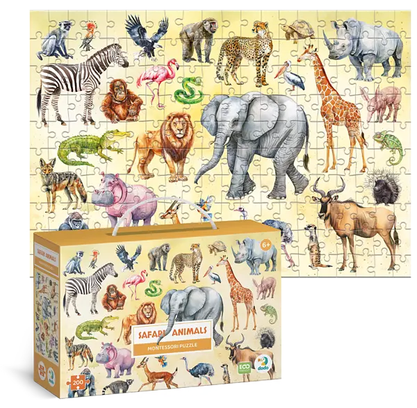 Монтессорі пазл Dodo Тварини Сафарі, 200 елементів (300628) - фото 4