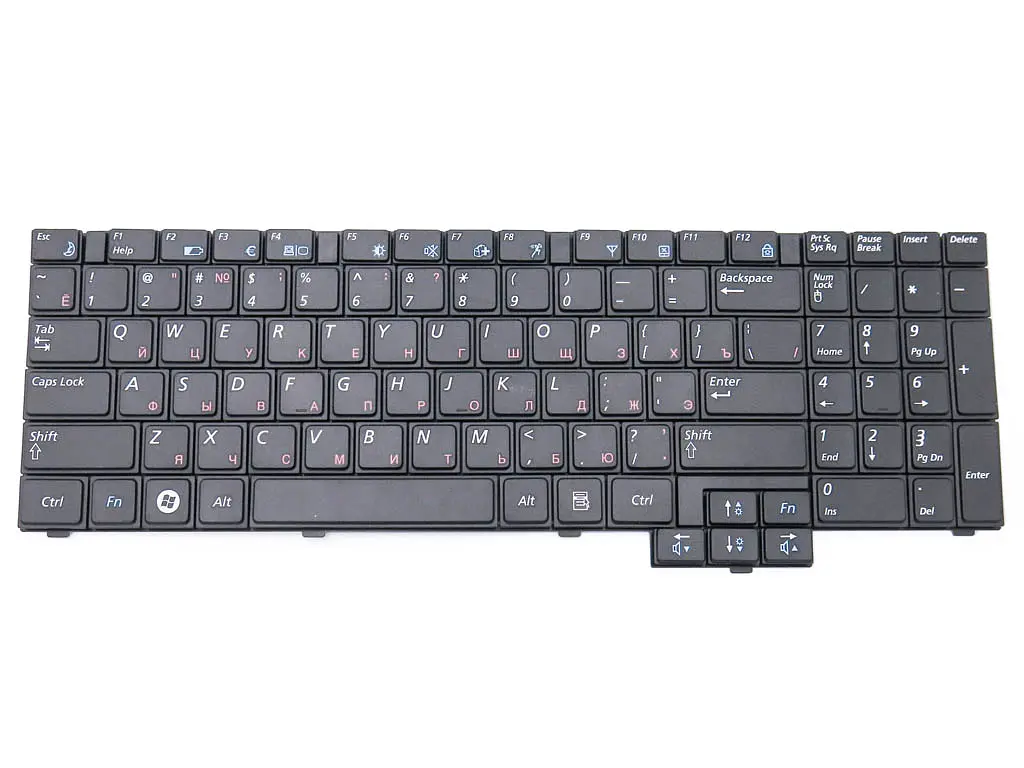 Клавіатура для Samsung NP R528, R530, R525, R523, R538, R540, R618, R620, RV508, RV510, R717, R719 (UA чорна) - фото 3