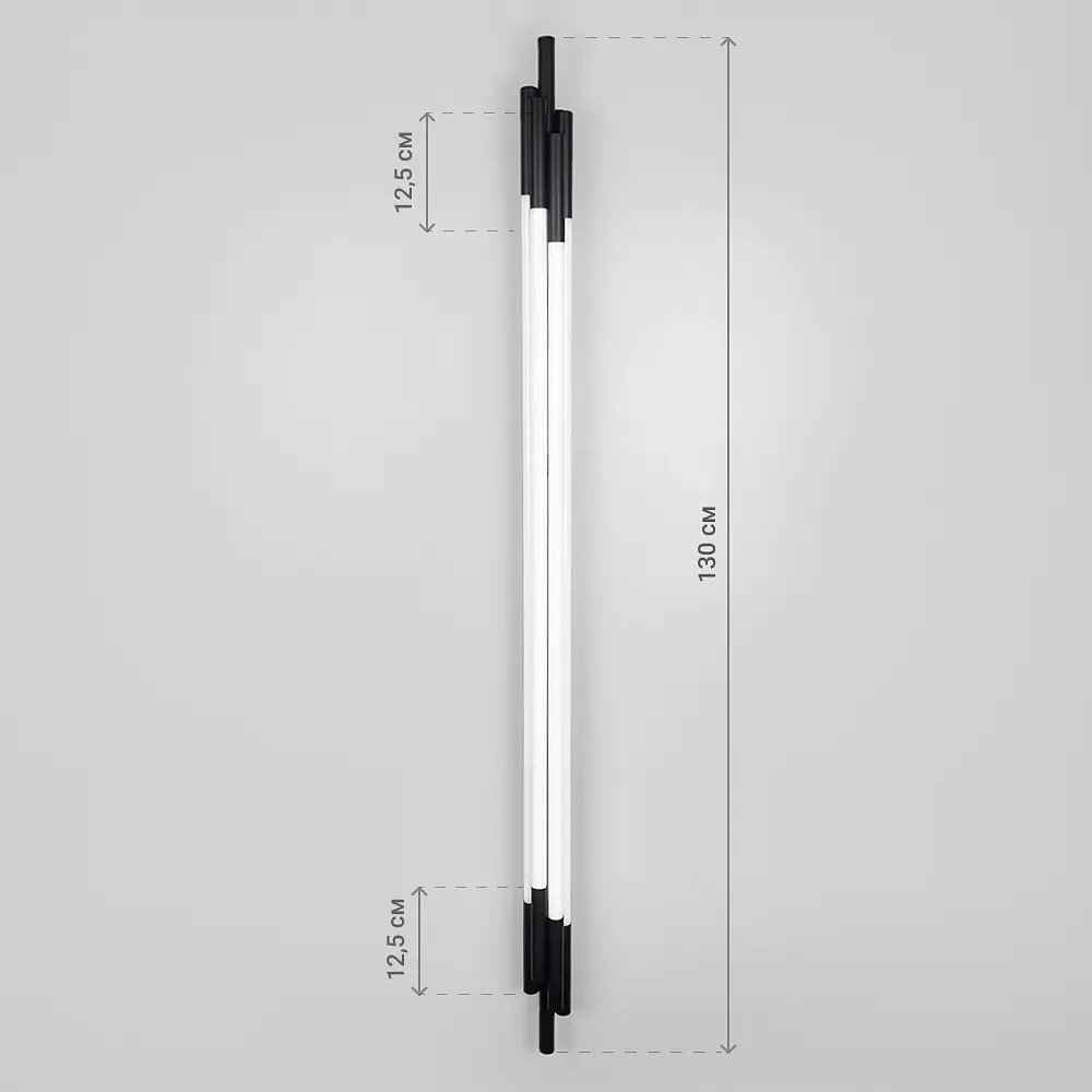 Чорний трубчастий стіновий LED світильник у корпусі 130 см Line F Арт. WJ351/1300 BK - фото 6