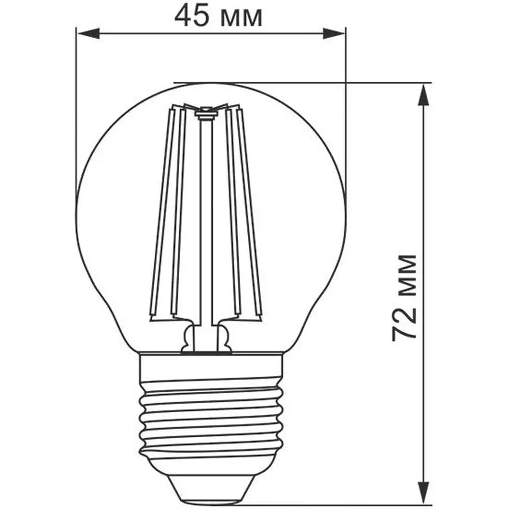 LED лампа Titanum Filament G45 4W E27 4100K (TLFG4504274) - фото 3