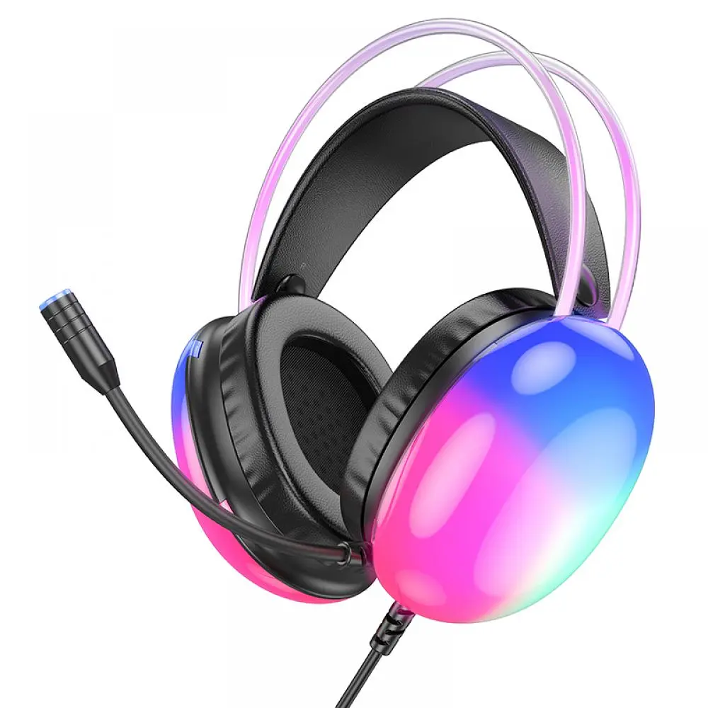 Ігрові навушники повнорозмірні Hoco W109 Rich USB/AUX 2 м Black (32762_2954154)