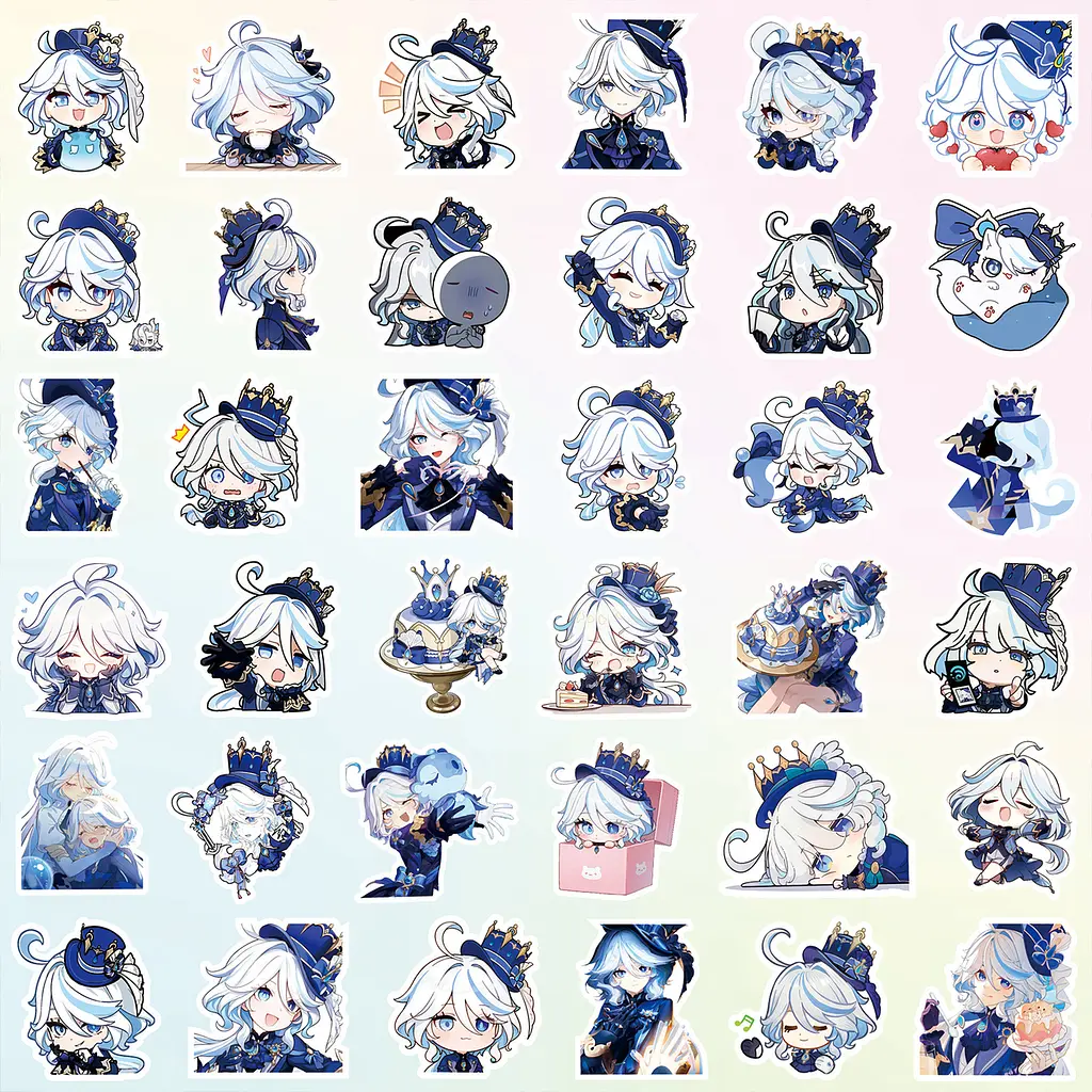 Стікерпак Набір наклейок GeekLand Геншин Імпакт Genshin Impact Фуріна Furina 100 штук SP WD FU 02 - фото 3