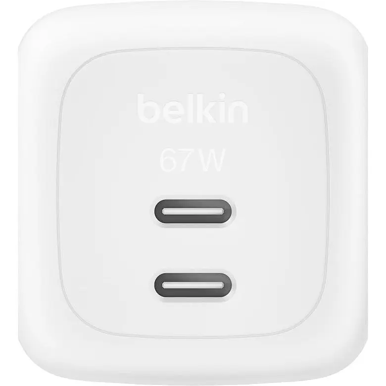 Сетевое зарядное устройство Belkin Boost Up Charge Pro Dual USB-C GaN 67W White (WCH020KQ2MWH-B6) [158914] - фото 3