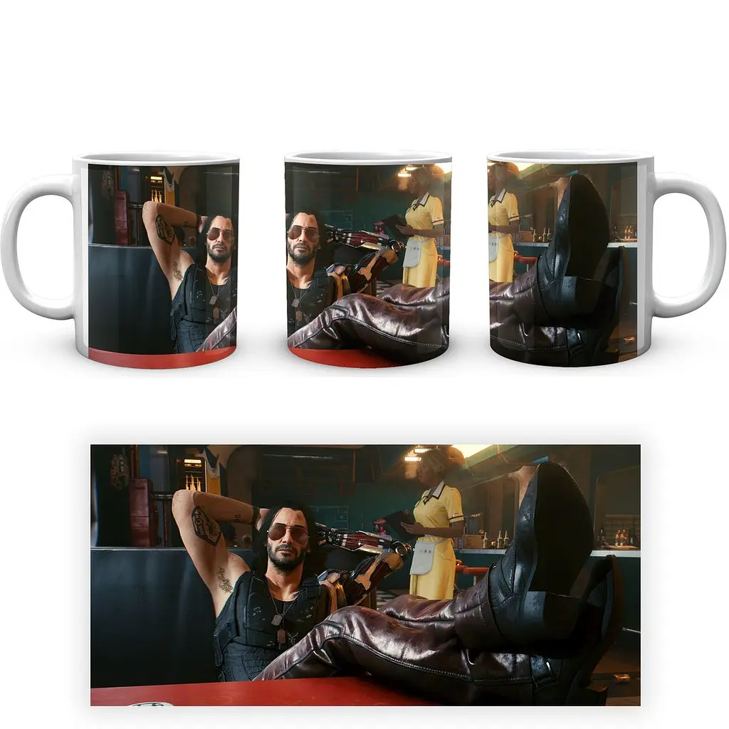 Кухоль GeekLand Cyberpunk 2077 Кіберпанк 2077 ноги на стіл CY 02.581 330 мл білий - фото 2