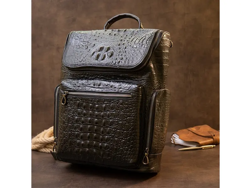 Рюкзак під рептилію шкіряний Vintage 30х37,5х9 см sum0013913 - фото 7