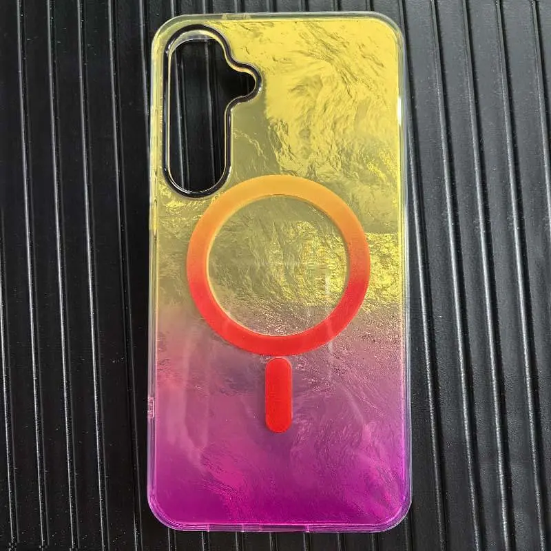 Чехол TPU Shiny Mountain (MagFit) для Samsung Galaxy S24 FE Yellow / Pink - фото 4