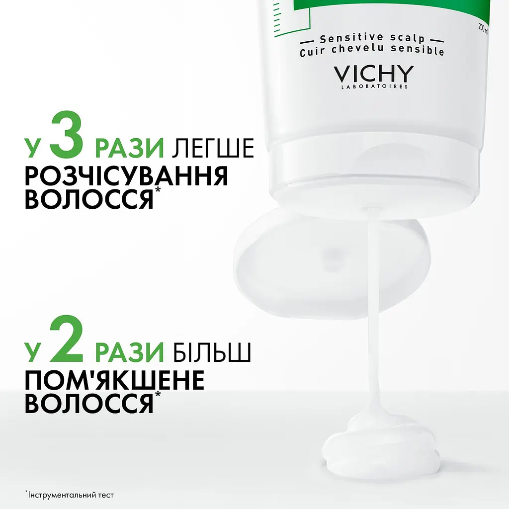 Дерматологічний кондиціонер проти лупи Vichy Dercos для усіх типів волосся та подразненої шкіри голови 200 мл - фото 4
