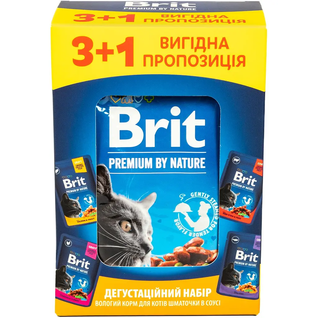 Набор влажных кормов для кошек Brit Premium микс 4 шт. х 100 г - фото 2