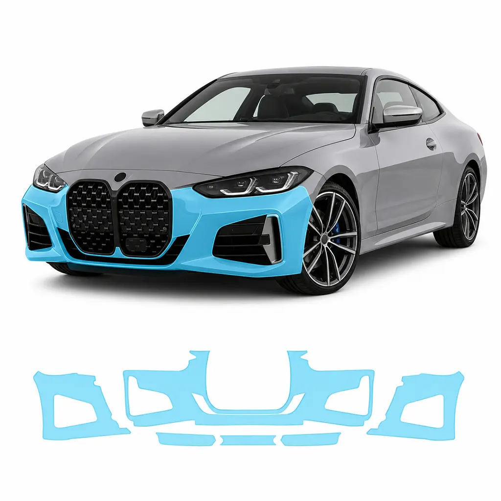 Антигравійна захисна бронеплівка за лекалами для BMW 4 Series G22 2020-2024 - передній бампер