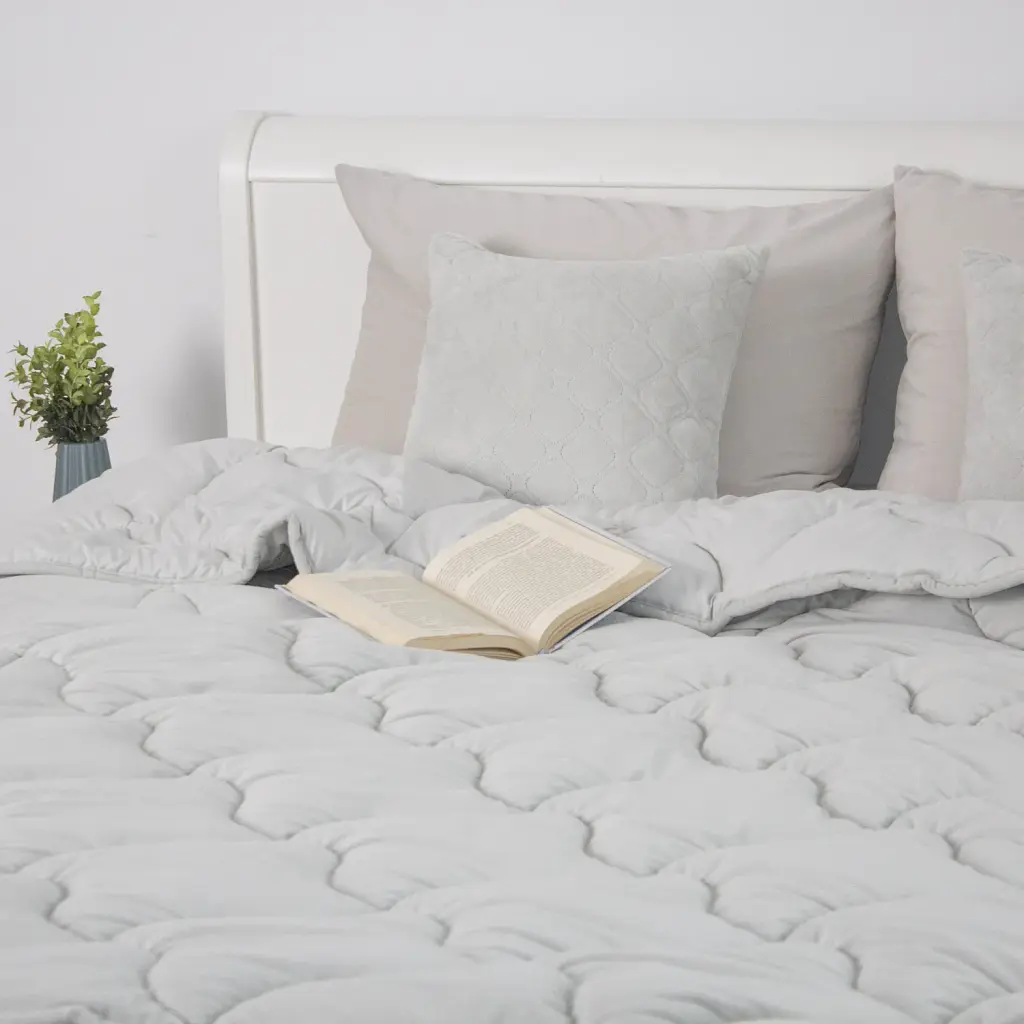 Ковдра ТЕП Velour світло-сіра зі штучним наповнювачем Double Air 180x210 см - фото 6