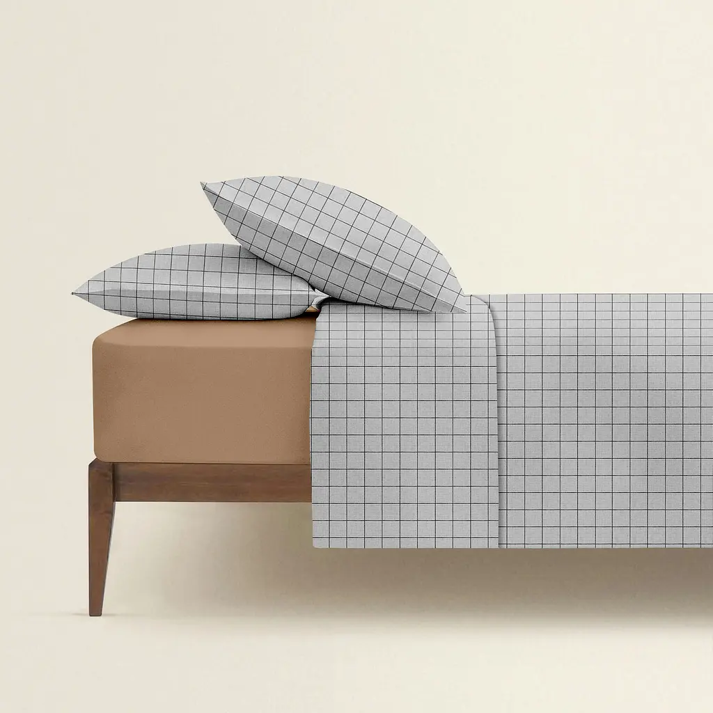 Комплект постільної білизни Cosas Grey geometry CS2 Євро сірий (CellAshgrey_14Brown_200) - фото 2