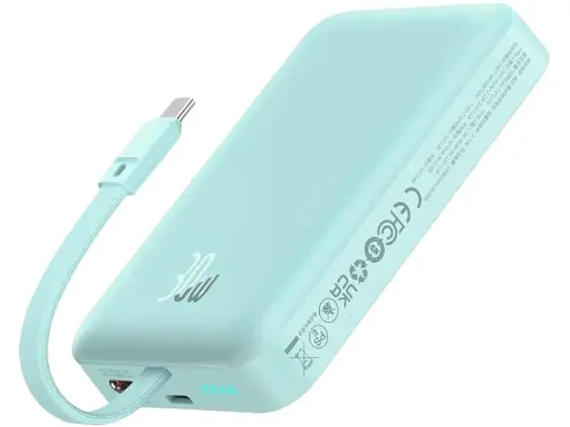 Зовнішній акумулятор (павербанк) BASEUS Magnetic Mini 10000mAh 30W Blue P1002210B333-00 - фото 2