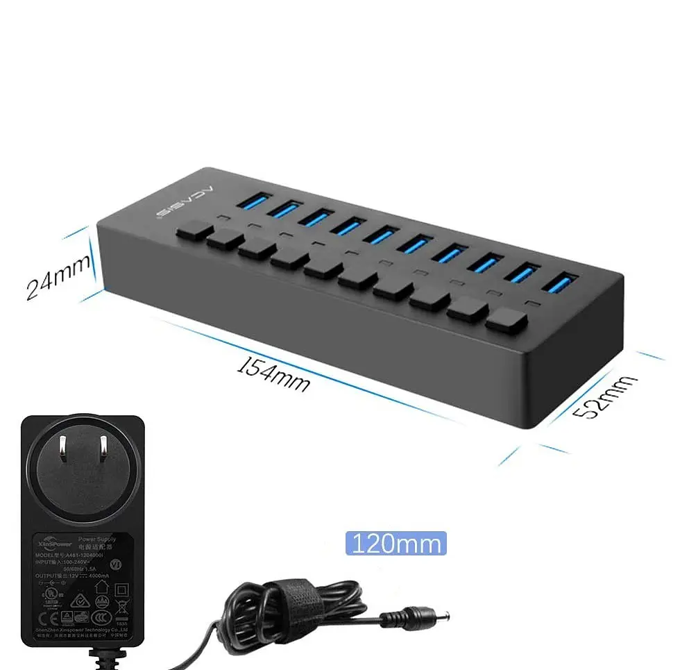 USB hub Acasis P-10 (Чорний) - фото 3