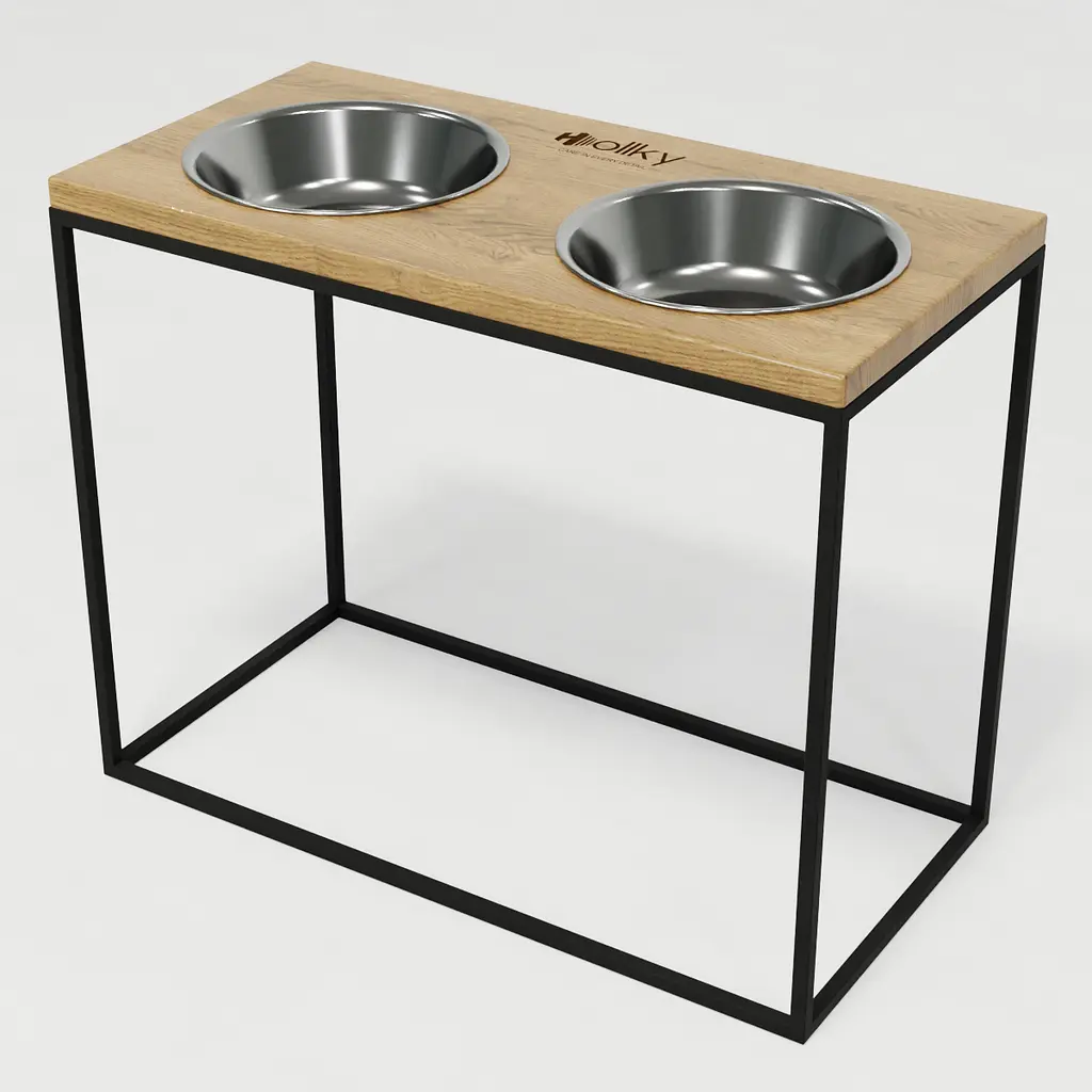 Hollky Base XL40 — миски на підставці для великих собак (2 × 1,8 л, висота 40 см) - фото 2