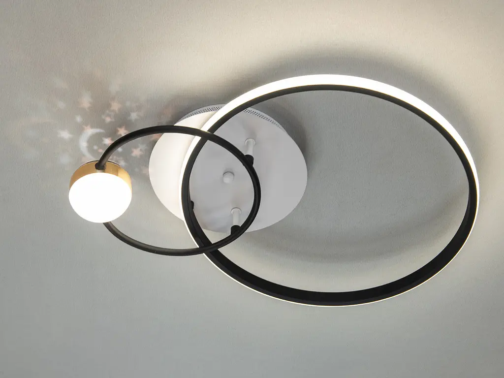 Люстра стельова LED Diasha MX2986-2A WH+BK, 35Вт, білий+чорний, діаметр 39 см, для коридору, спальні, кухні - фото 2