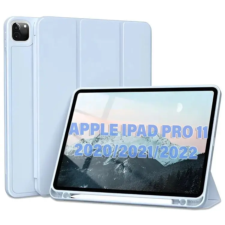 Чехол-книжка BeCover Tri Fold Soft TPU с креплением Apple Pencil для Apple iPad Pro 11 2020/2021/2022 Light Blue (711112) - фото 7