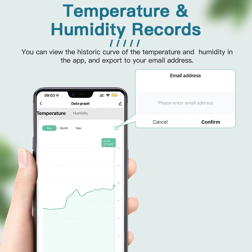 Датчик температури і вологості розумний термо-гігрометр Tuya SRW-TH03 Wi-Fi - фото 3