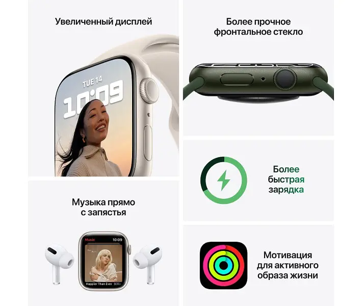 Смарт-годинник Apple Watch Series 7 GPS 45mm Midnight Aluminum Case with Midnight Sport Band (MKN53) Б/В [172524] - фото 8
