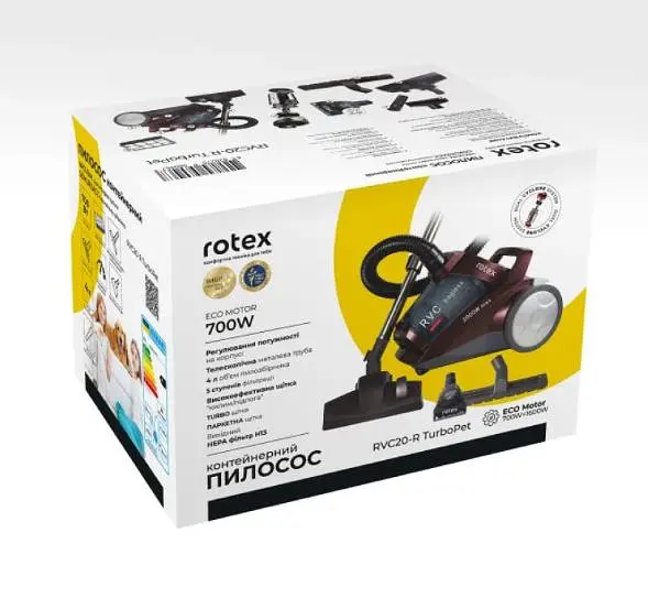 Пилосос Rotex RVC20-R TurboPet - фото 8