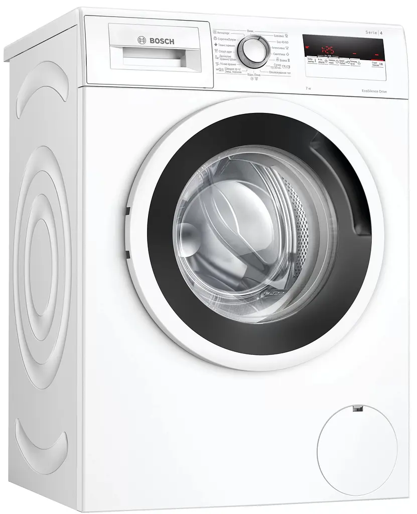 Пральна машина Bosch з фронтальним завантаженням WAN28162UA, 7кг, 1400, A+++(-10%), 55см, Дисплей, Білий (WAN28162UA) - фото 1