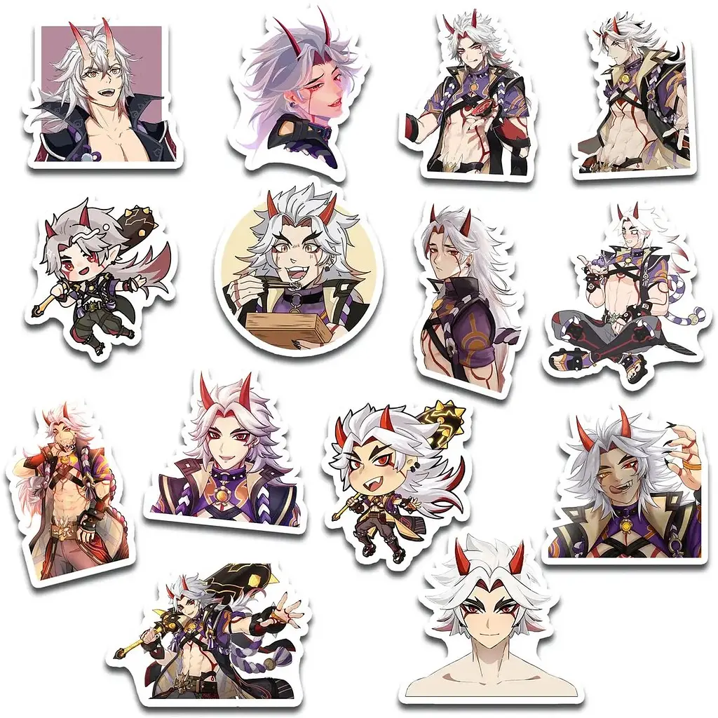 Стікерпак набір наклейок G-Toys Genshin Impact Arataki Itto 42 шт. (SP GI AI 01) - фото 2