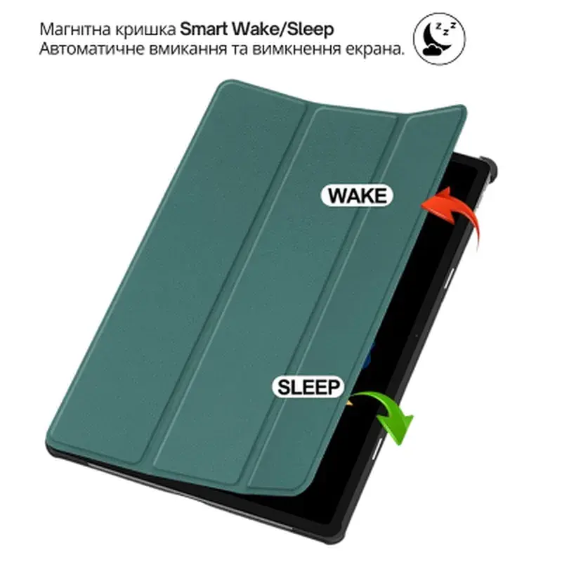 Чохол до планшета BeCover Smart Case Lenovo Idea Tab Plus 12.1" Dark Green (715080) - фото 5