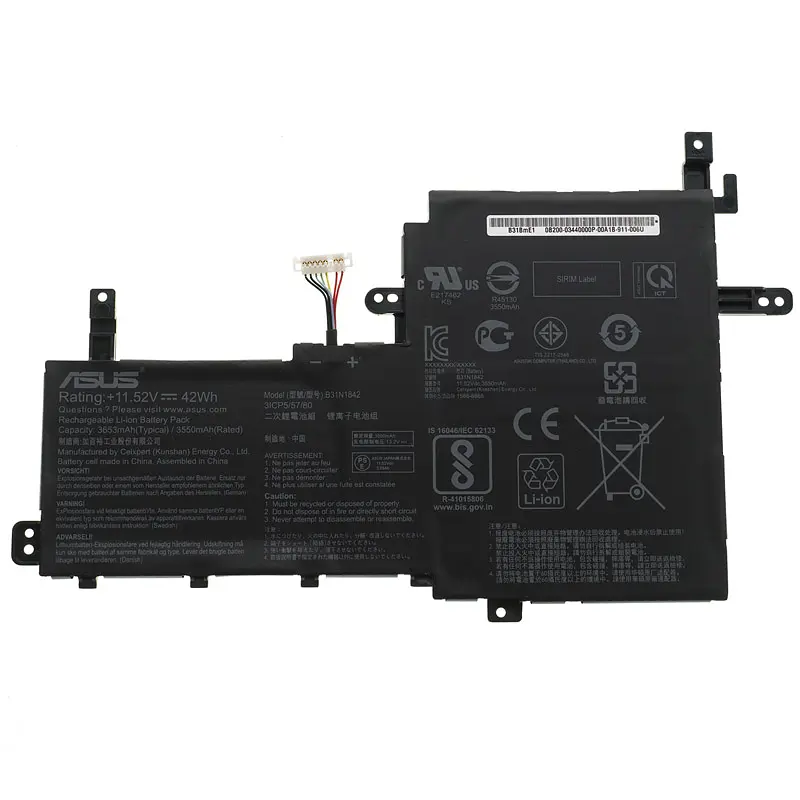Акумулятор для ноутбука Asus B31N1842 (VivoBook S15 S531FL) 11.52V 3645 mAh 42Wh Black (0B200-03440000) - фото 3