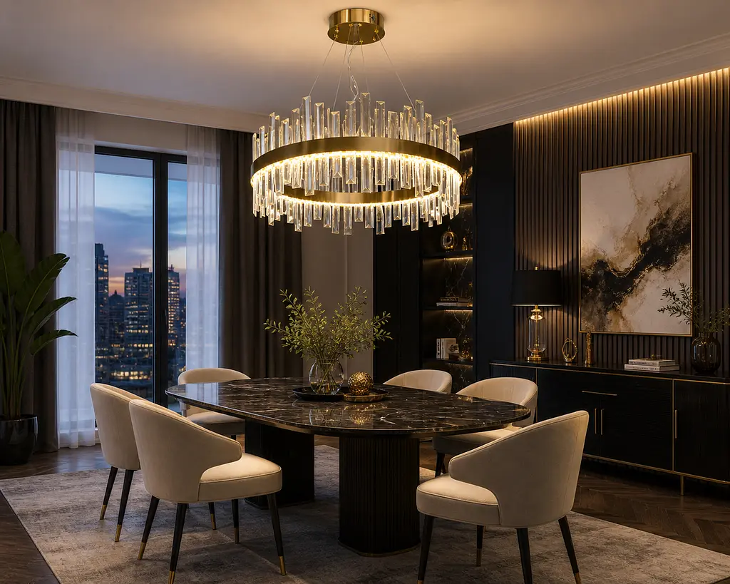 Підвісна LED-люстрацвіт латунь Diasha 836/600BR кришталева, 135 Вт, 58 см, 14-20m2 - фото 2
