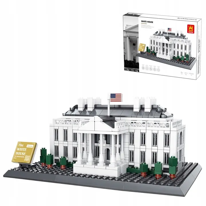 Конструктор Wange Архітектура 3D Білий дім The White house of Washington-USA 4214 3Д 773 деталі - фото 7