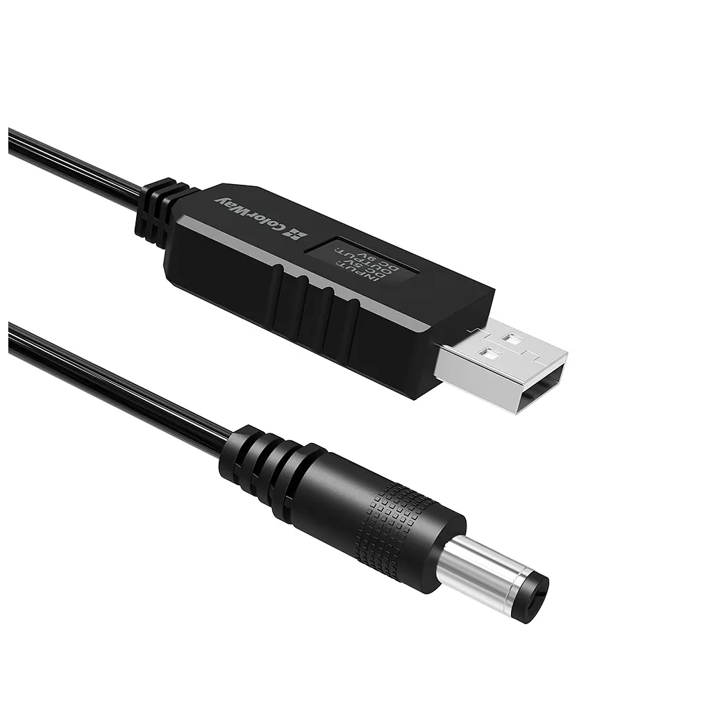 Кабель живлення USB to DC 5.5x2.5mm 9V 1.0m black ColorWay (CW-CBUD066-BK) - фото 5