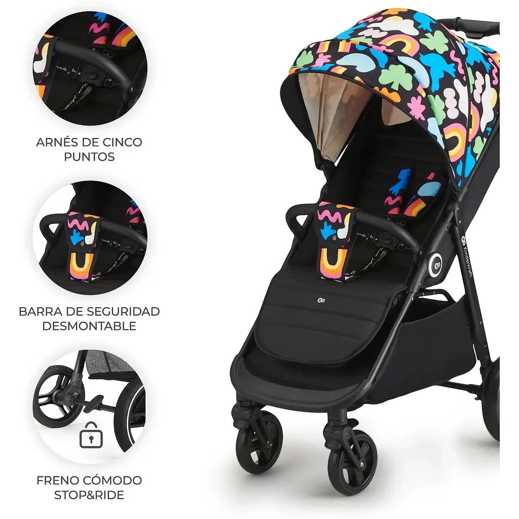 Коляска прогулочная Kinderkraft Grande Plus Happy Shapes (KSGRAN00HAP0000) - фото 6