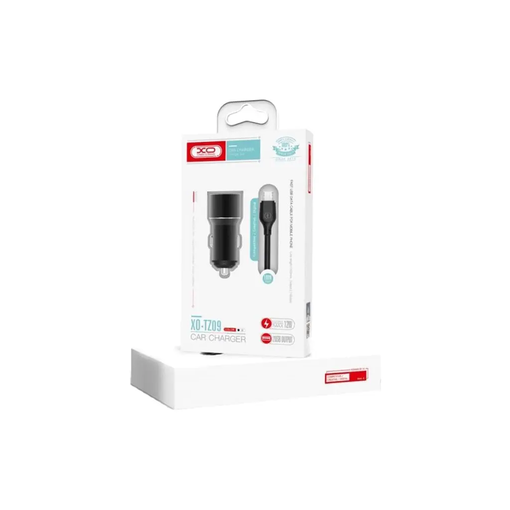 Зарядний пристрій XO 1xUSB + кабель USB-A — USB-C TZ09 чорний (6920680873500) - фото 2