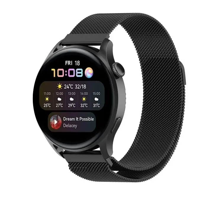 Універсальний ремінець DK Metal Milanesse Loop Magnetic Band для Huawei, Samsung, Xiaomi 22mm Black [36032] - фото 3