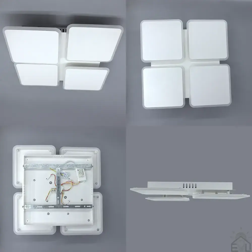 Керована світлодіодна люстра Керована світлодіодна люстра AERO square 70W 4S-ON/OFF-455х455х60-WHITE ESLLSE - фото 5
