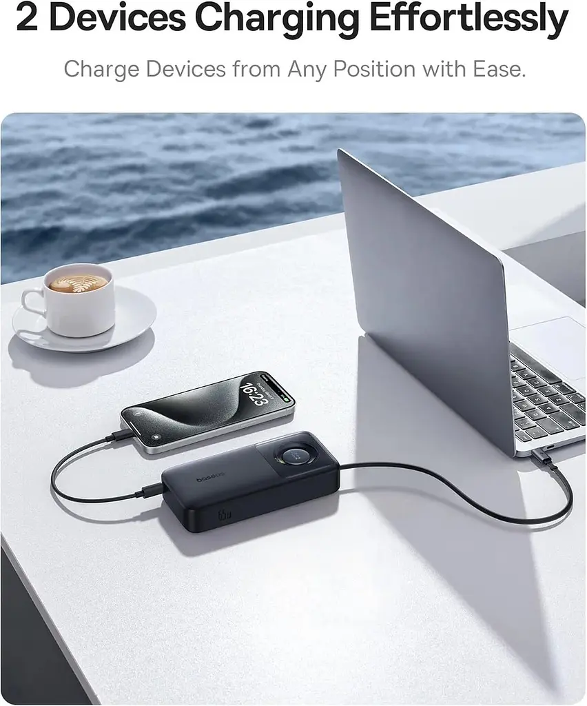Внешний аккумулятор Baseus 65W 20000 mAh Free2pull Retractable For Macbook Laptop - фото 6