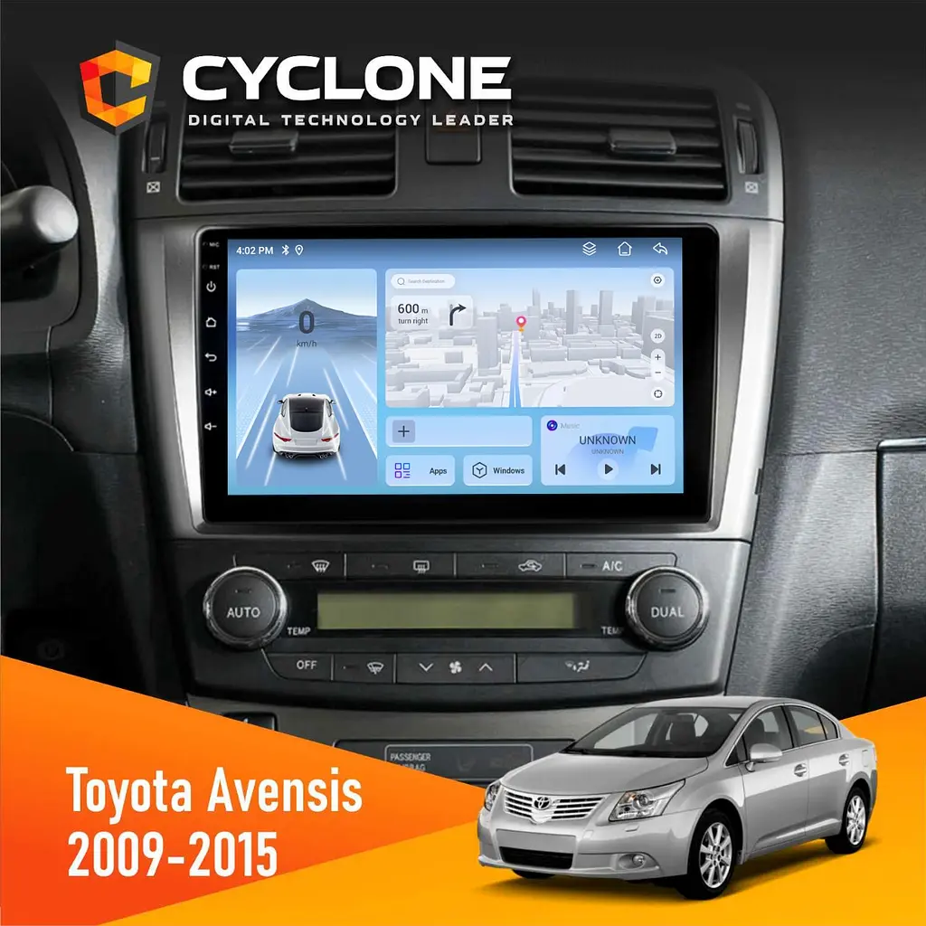 Штатна магнітола Toyota Avensis 2008-2015 Black Cyclone C9-012 4x64, DSP, 4G Cyclone (НФ-00008999)
