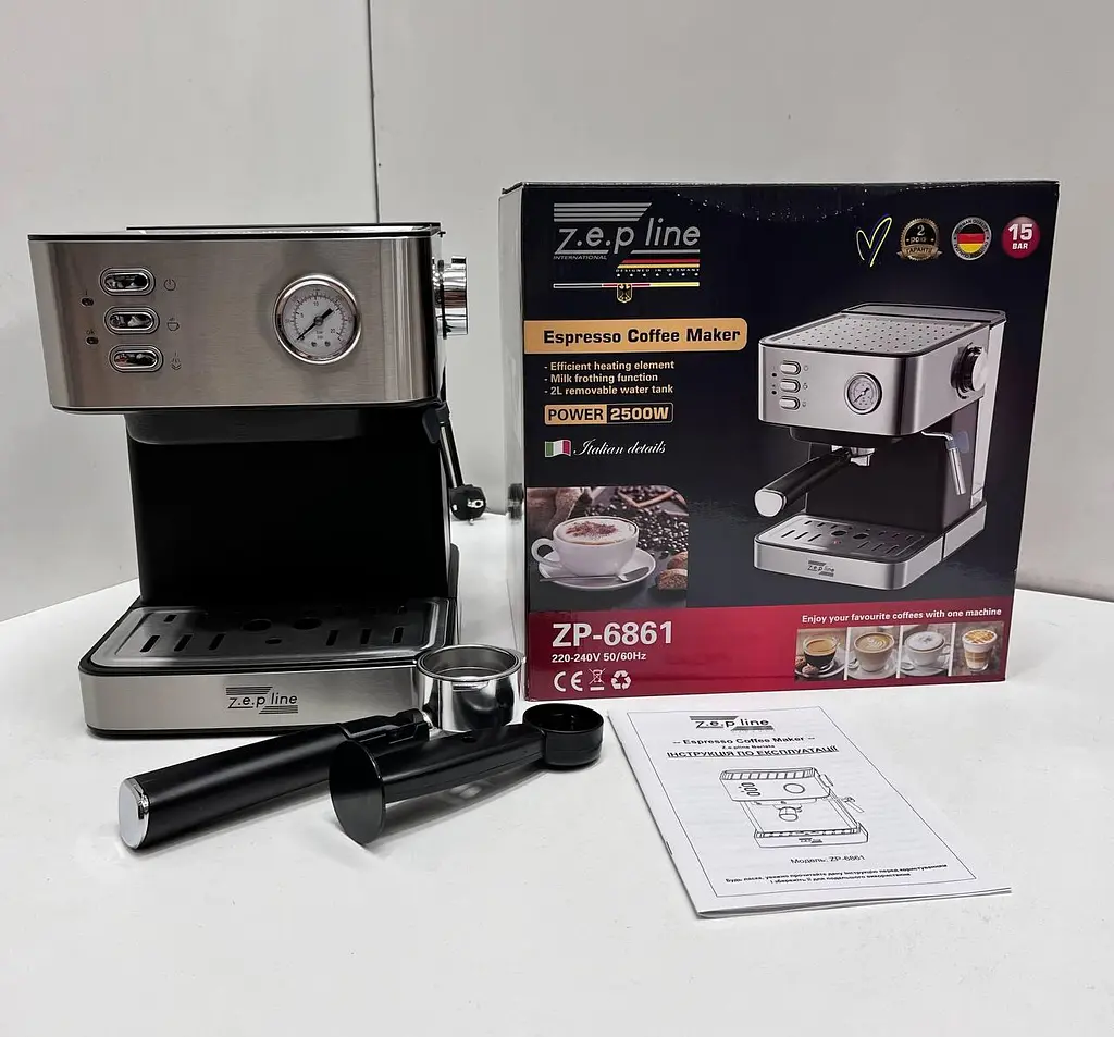 Кавоварка Еспресо Zepline ZP-6861 2500Вт з функцією спінювання молока - фото 2
