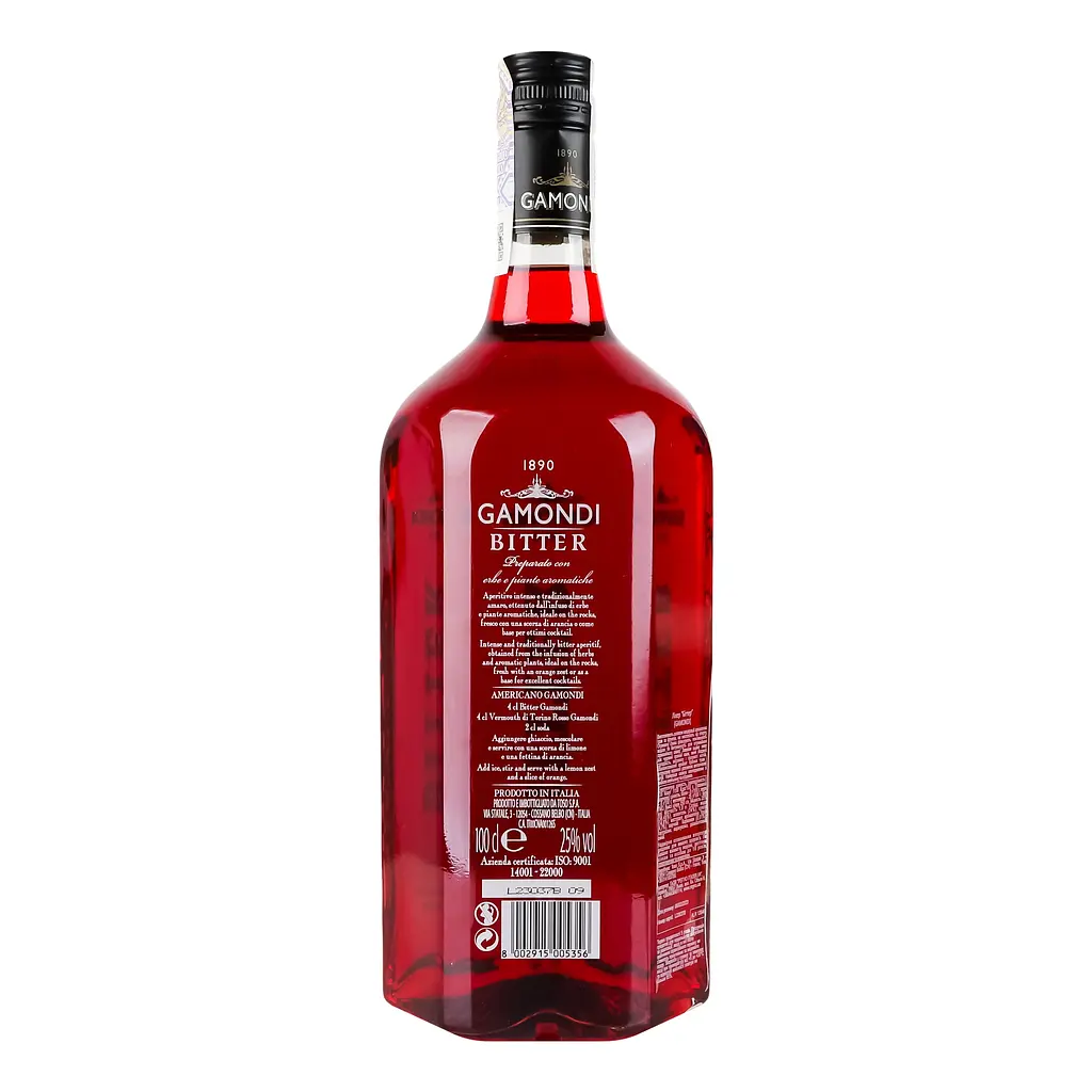 Уценка. Набор Gamondi Negroni Джин Mr. Higgins London Dry Gin 37.5% 1 л + Ликер Gamondi Bitter 25% 1 л + Вермут Gamondi Vermouth Rosso Di Torino 18% 1 л в подарочной упаковке - фото 10