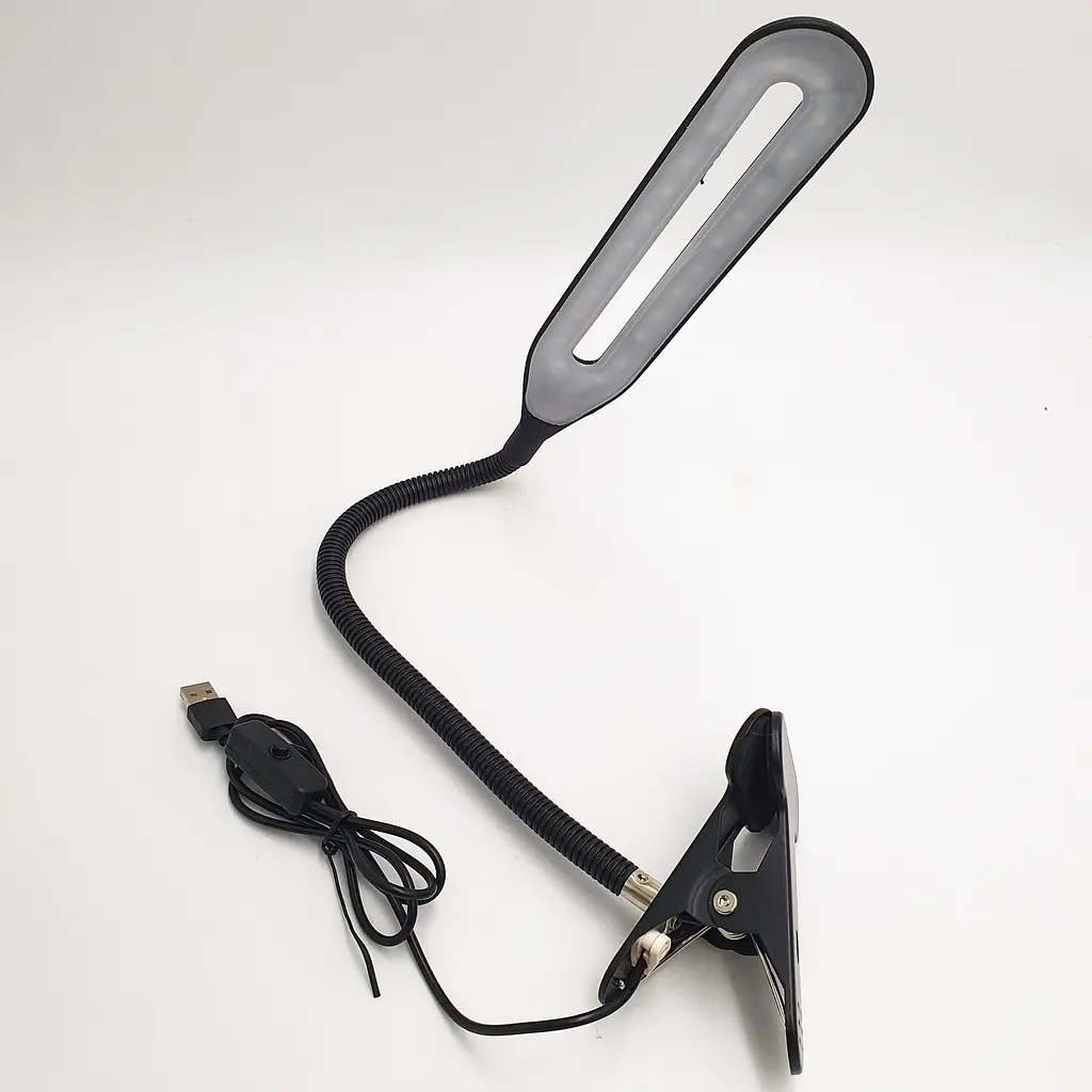 Світлодіодна настільна USB-лампа гнучка на прищіпці 24 LED UKC XSD 206 чорна - фото 5