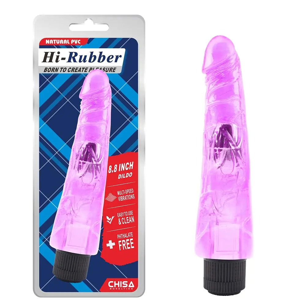 Вібратор Hi-Rubber 8.8 Inch Dildo 23 см фіолетовий - фото 2