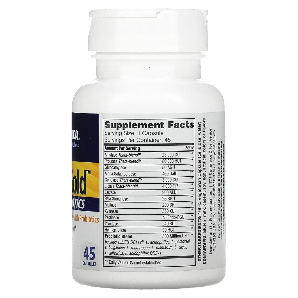 Ферменти з пробіотиками Enzymedica Digest Gold + Probiotics 45 капсул - фото 2