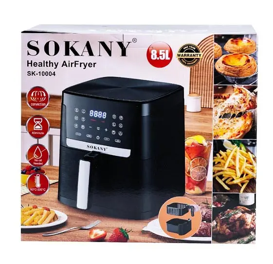 Аерофритюрниця аерогриль безмасляна Sokany SK-10004 8.5 л електрична сенсорна 1800 Вт - фото 6
