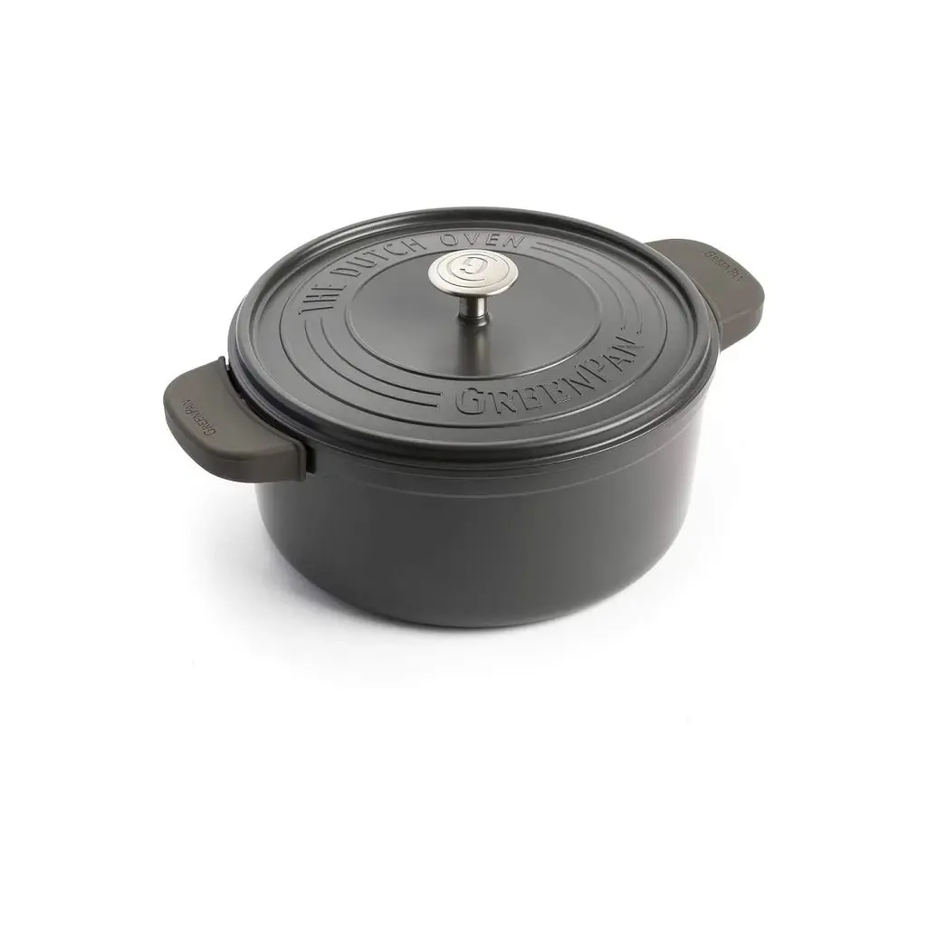 Кастрюля с крышкой GreenPan Featherweights 26 см 5,3 л с керамическим покрытием черный (CC004829-001) - фото 2