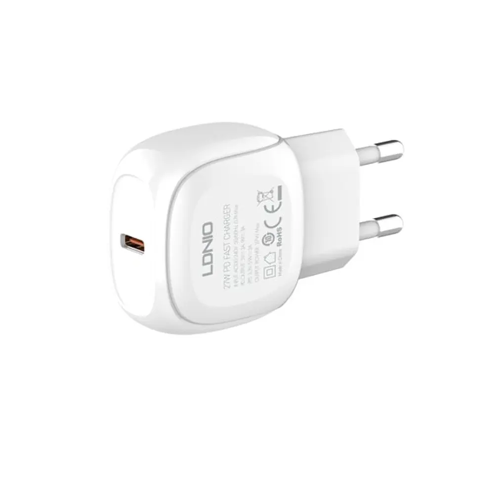 Сетевое зарядное устройство для Ldnio A1206C Type-C PD 27W белый + кабель Type-C to Lightning - фото 6