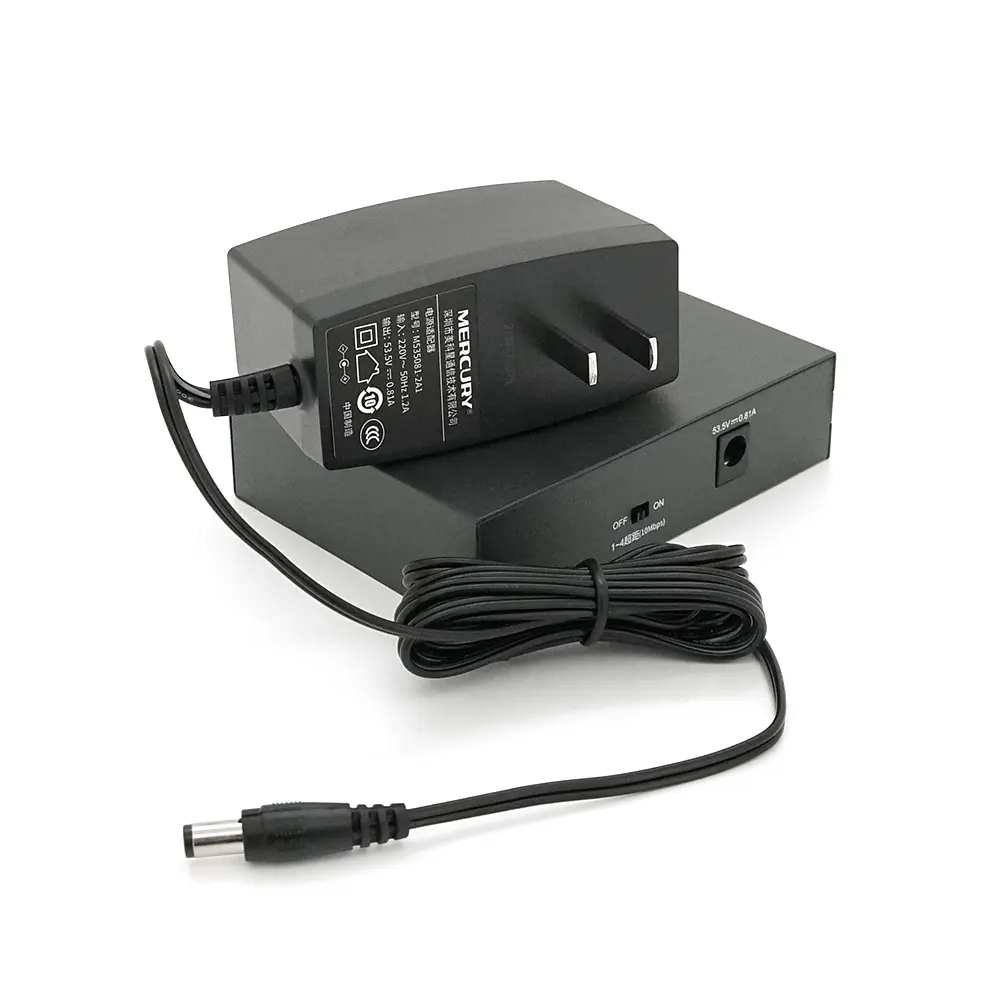 Комутатор POE 48V Mercury MS05CP 4 порти POE+1 порт Ethernet (Uplink ) 10/100 Мбіт/сек, БП в комплекті + перехідник - фото 4