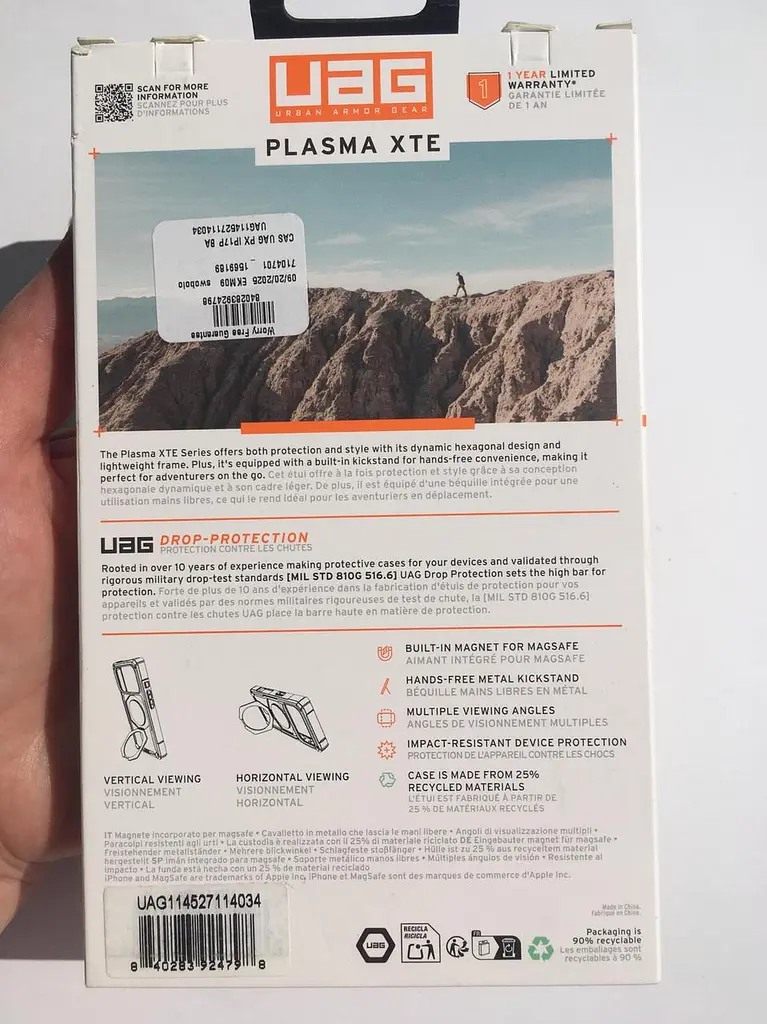 Оригінальний протиударний чохол для iPhone 17 Pro UAG Plasma XTE MagSafe Black 114527114034 з підставкою - фото 3